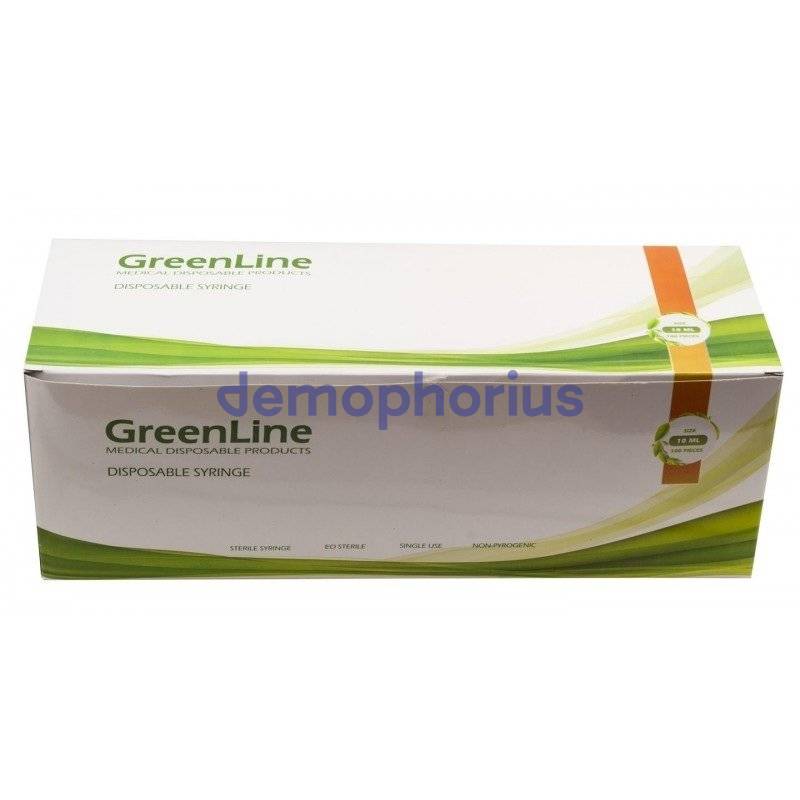 Seringa GreenLine 10ml, luer lock cu ac 21G x100 bucati